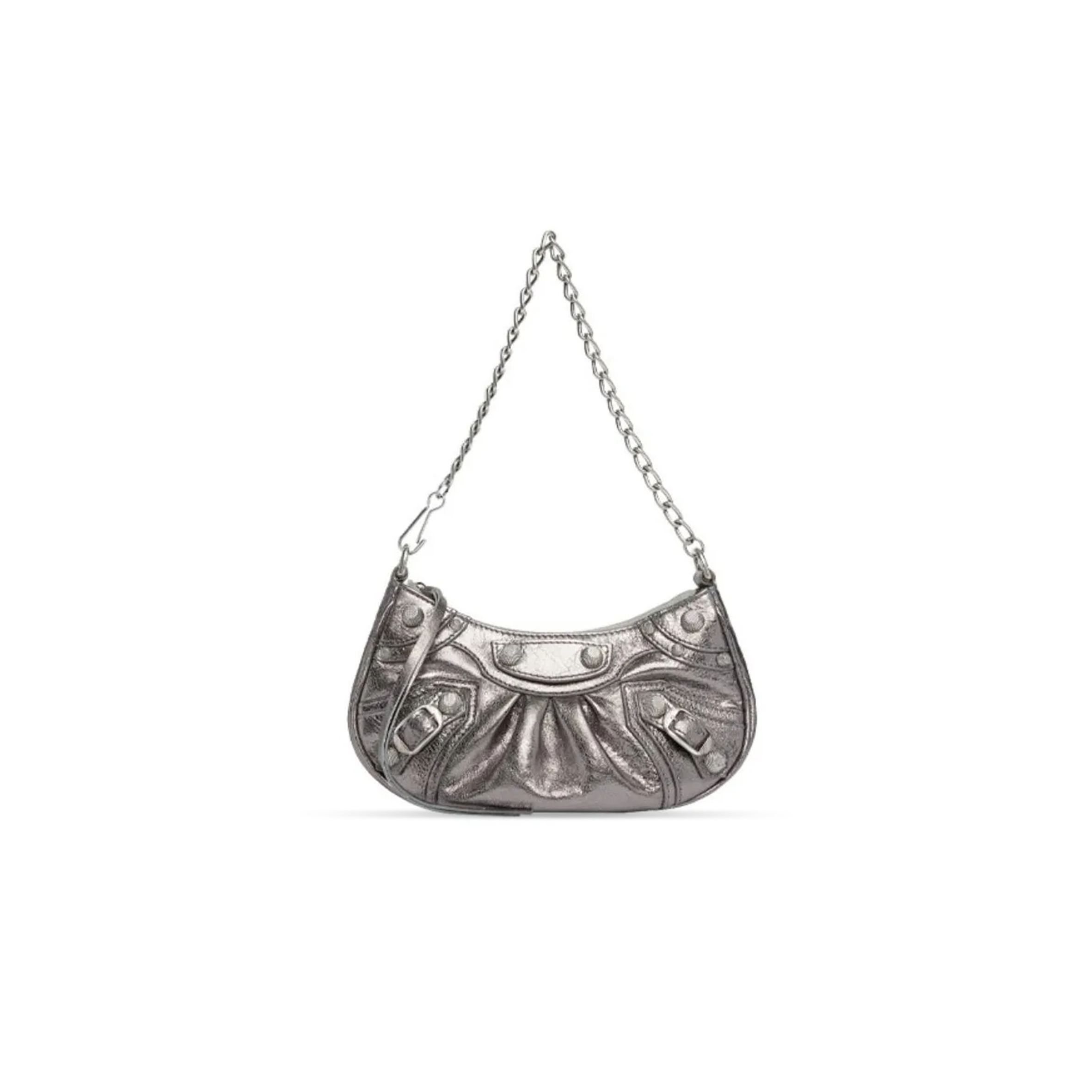 Ba1en*iaga women''s le cagole chain bag mini in silver grey 6958140gt3y8103 (20.8*13*4.3cm)